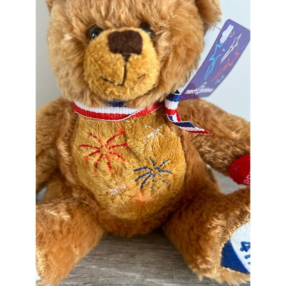 March of Dimes July 4th LightUp Firework Patriotic Teddy Bear Stuffed Animal NWT - Picture 2 of 7